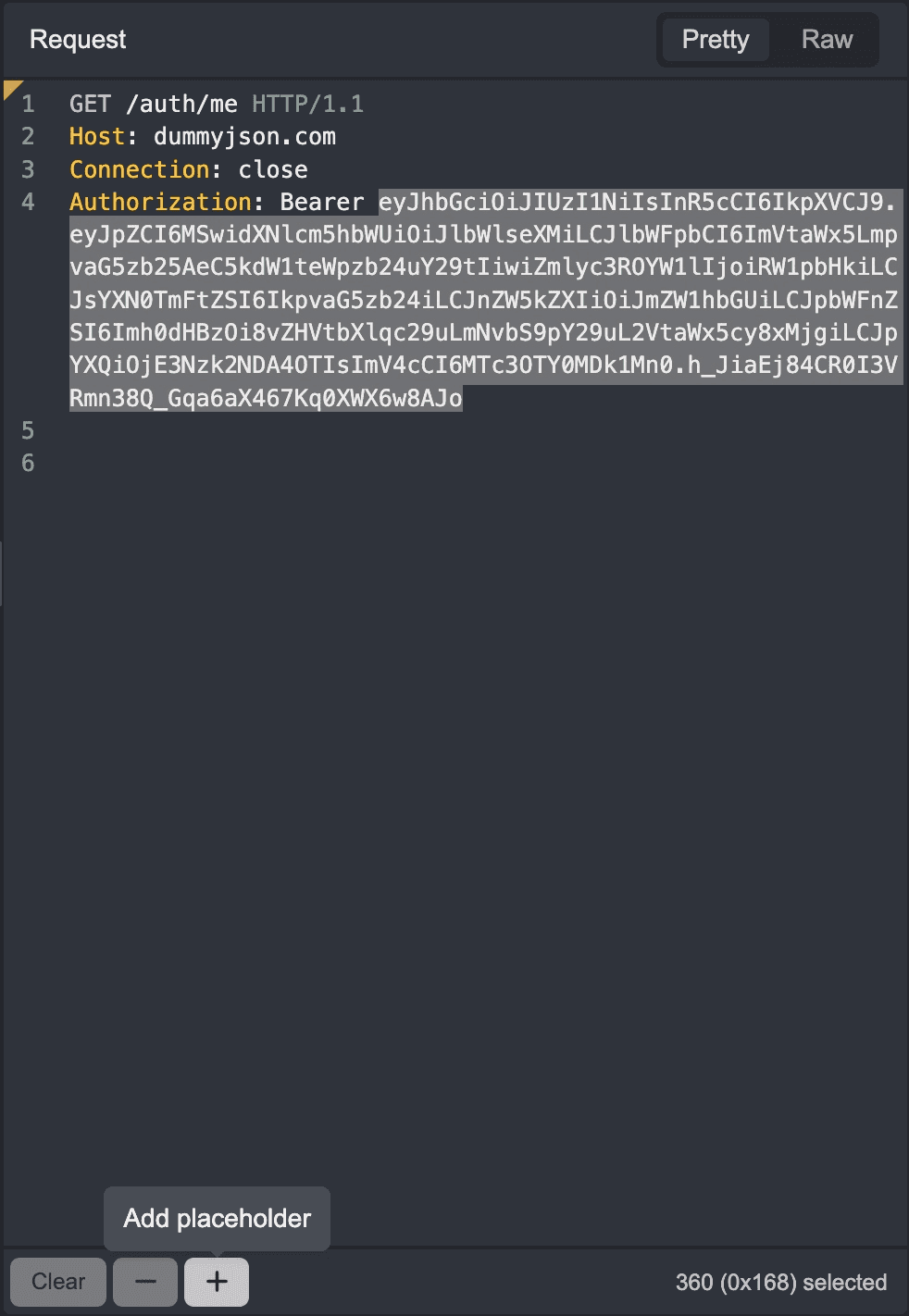 Adding a placeholder in a Replay request.